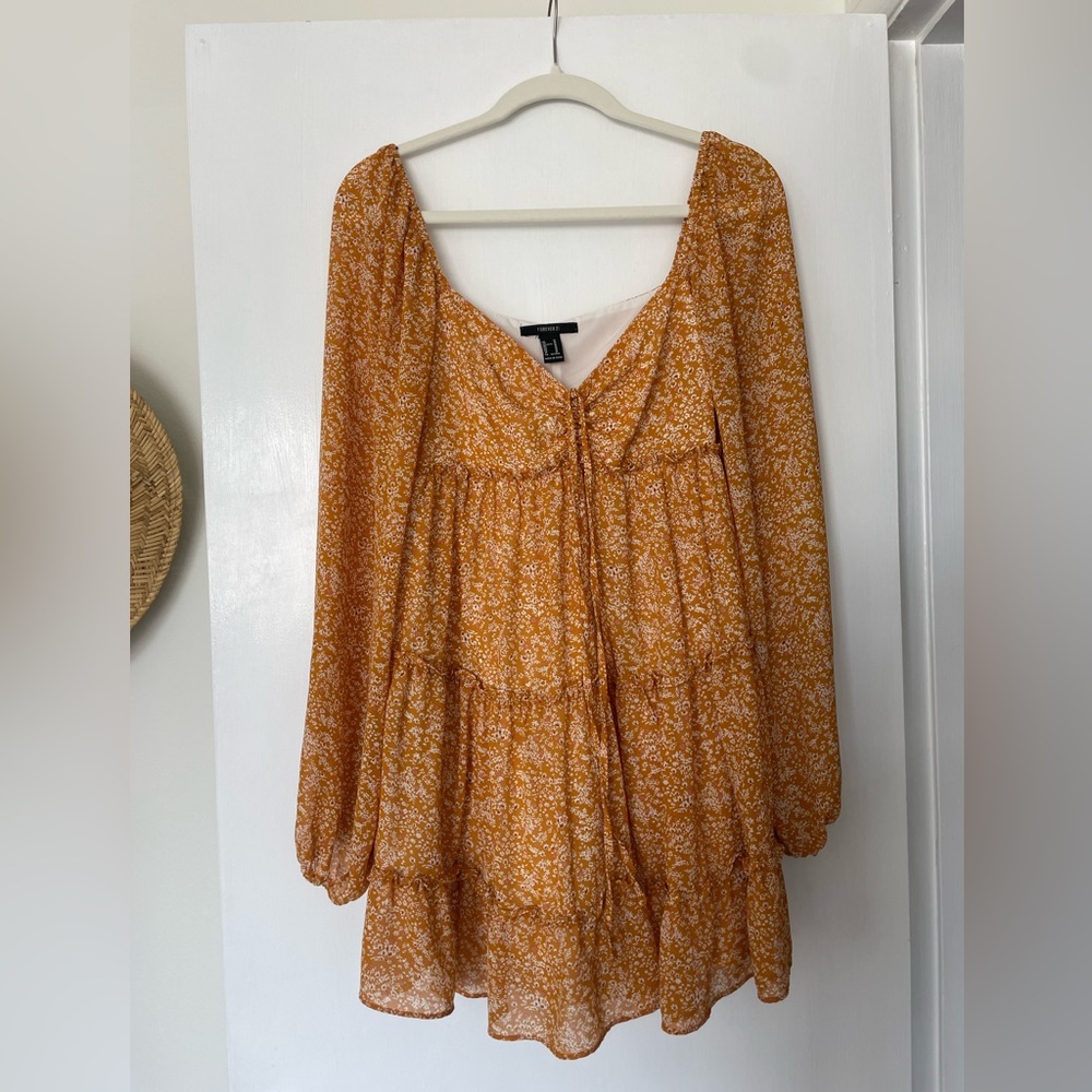 FOREVER 21, yellow floral dress, M